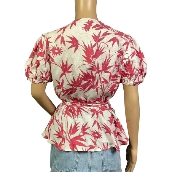 NWT Polo Ralph Lauren Floral linen Print Wrap Top Womens Sz XL - Picture 5 of 11